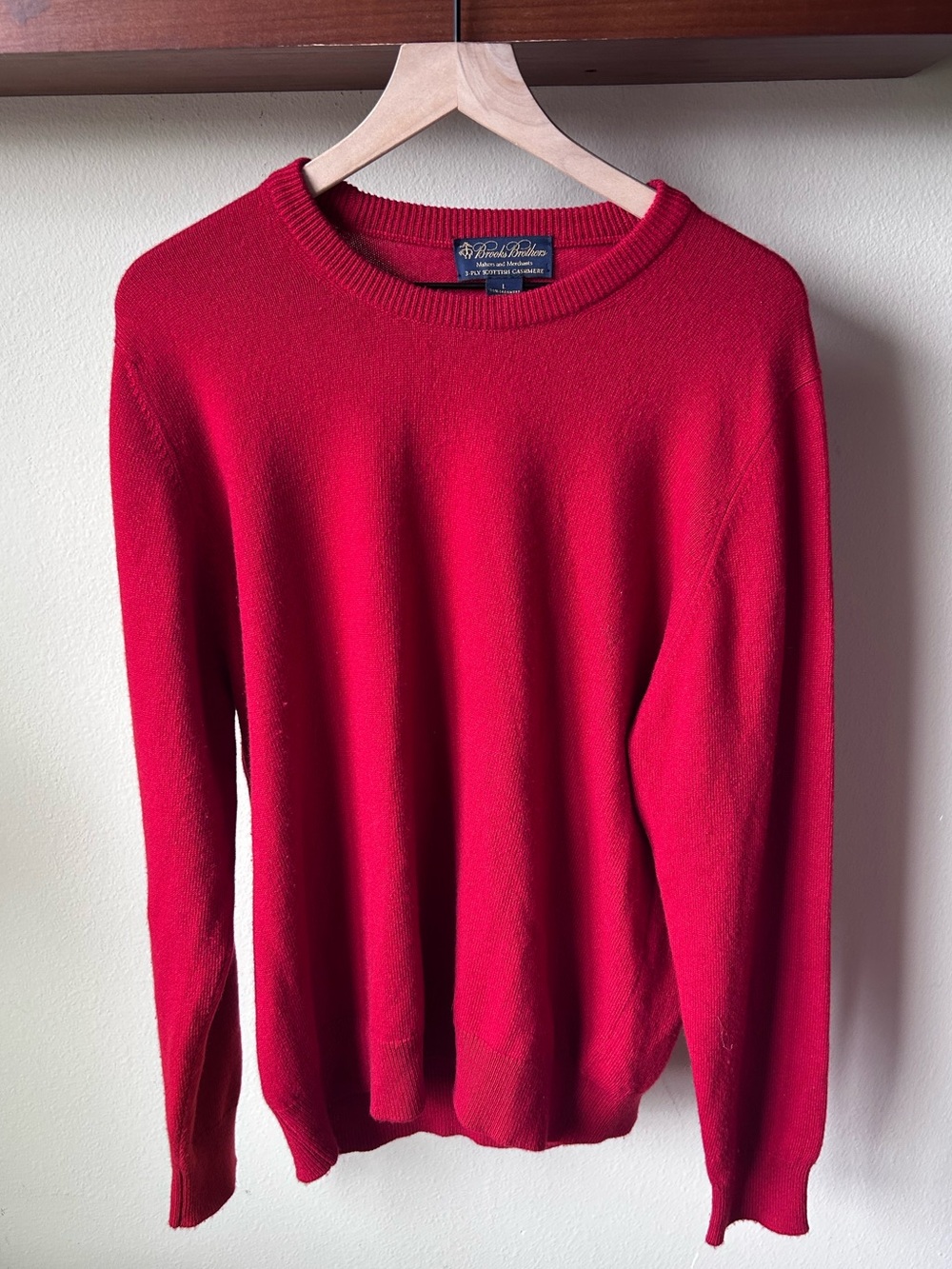 Scottish Cashmere Brooks Brothers Men’s Red Crewneck Sweater